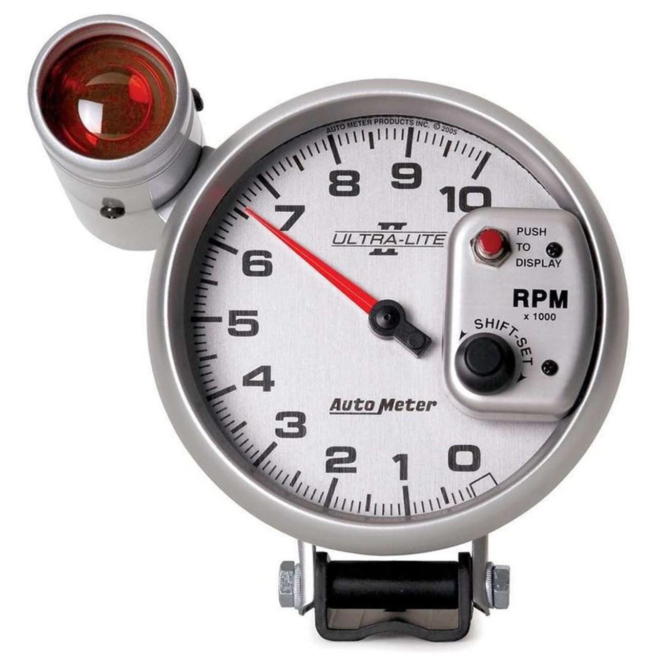 AutoMeter 4999 5 in. Pedestal Tachometer, 0-10,000 RPM, Ultra Lite II,  Silver