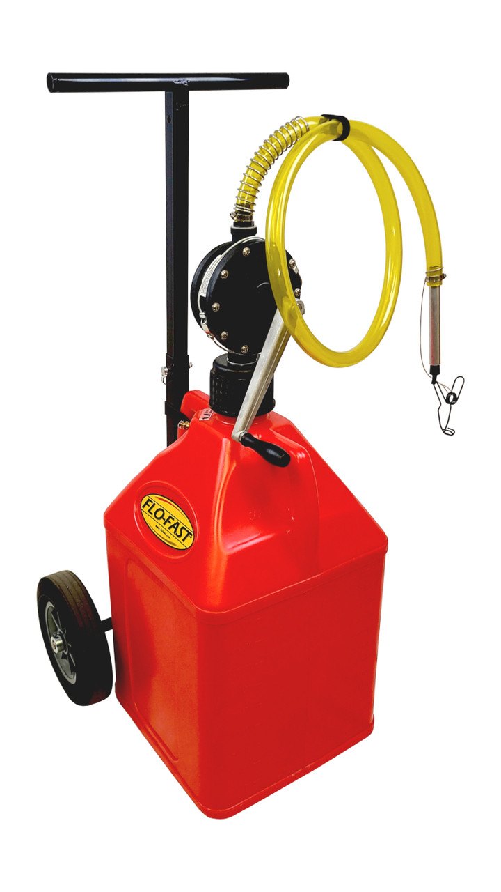 Flo-Fast 30150-R Transfer Pump, Pro-Model, Manual, Hand Crank, Cart / Jug /  Pump, Plastic, Red