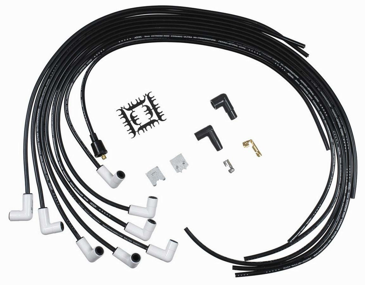 Accel 9001C Spark Plug Wire Set, Extreme 9000 Ceramic, Spiral Core