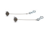 Ti22 Performance TIP6117 Top Wing Pin, Quick Pin, Wing Tree, 0.25 in. OD, 0.875 in. Long, Clips, Titanium, Natural, Sprint Car, Pair