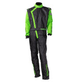 Zamp R07C09YM Driving Suit, ZR-40, 1-Piece, 3.2A/5, Double Layer, Aramid, Green/Black, Youth Medium, Each