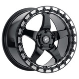 Forgestar Wheels F00170022P45 D5 Beadlock Drag Wheel, 17 x 10 in. 7.300 in. Backspace, 5 x 120 mm Bolt Pattern, Beadlock, Aluminum, Black Powder Coat Center, Machined Lip, Each