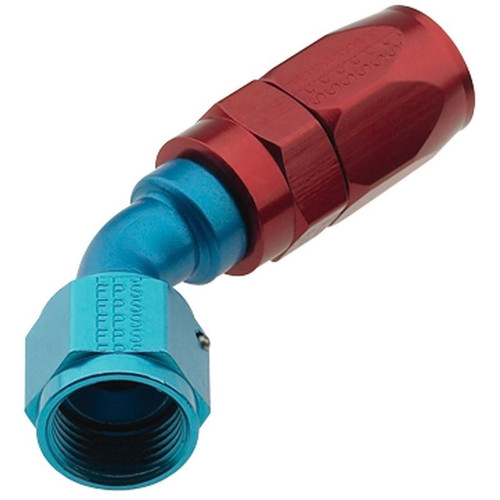 Fragola 224506 -06 AN to 45 Degree Hose End, Aluminum, Red/Blue Anodized, 2000 Series