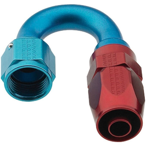 Fragola 231808 -08 AN to 180 Degree Hose End, Aluminum, Red/Blue Anodized, 2000 Series