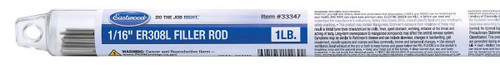 Eastwood 33347 TIG Filler Rod, ER308L, 0.063 in. Stainless, 1 lb Box, Each