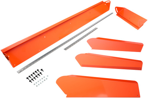 Kevko Oil Pans & Components K9128-O Spoiler, 66 x 6 in. Adjustable, 2-Piece, Aluminum, Orange Powder Coat, Modified, Kit
