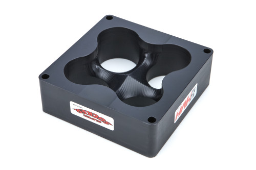 High Velocity Heads SS4500-2CN Carburetor Spacer, Super Sucker, 2 in. Thick, 4 Hole, Dominator Flange, Plastic, Black, Cloverleaf Manifold, Each