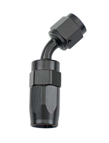 Allstar ALL49331 Fitting, Hose End, 45 Degree, 4 AN Hose to 4 AN Female Swivel, Aluminum, Black Anodized, Each