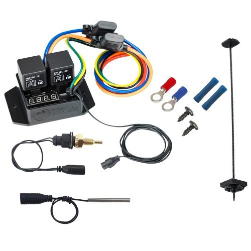 Davies, Craig DC-0448 Fan Controller, Single or Dual Fan, Adjustable, Digital, 40 amps Relay, 104-230 Degree F Activation Range, 1/8 in. NPT Temperature Sensor, Kit