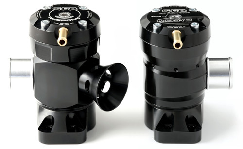 Go Fast Bits T9013 Blow Off Valve, Respons TMS/MACH 2, Recirculating, Diverter/Trumpet/Whistling, Aluminum, Black Anodized, Kia Stinger 2017-25, Pair