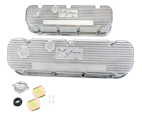 Holley 241-151 M/T Polished Valve Cover Set, BBC Tall