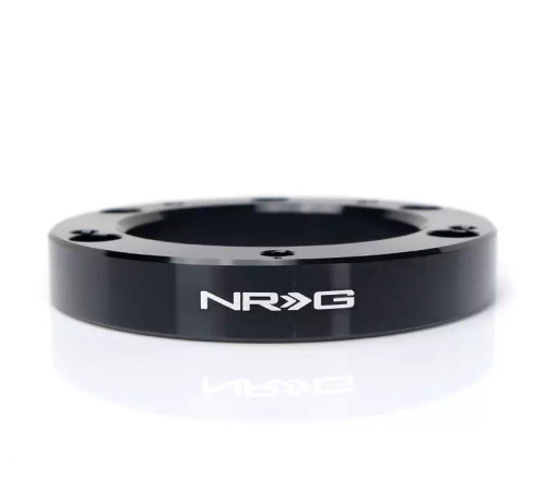 NRG Innovation SRK-65BK Steering Wheel Adapter, 5-Bolt to 6-Bolt, Aluminum, Black Anodized, Each