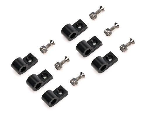 Redhorse Performance 320-516-2 Line Clamp, 320 Series, 2-Piece, 0.313 in ID, Aluminum, Black Anodized, Set of 6