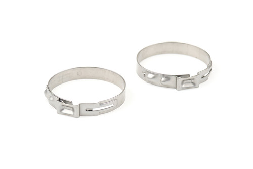 Redhorse Performance 420-16 Hose Clamp, 420 Series, Band, Push Lock Clamp, 16 AN, Stainless, Natural, Pair
