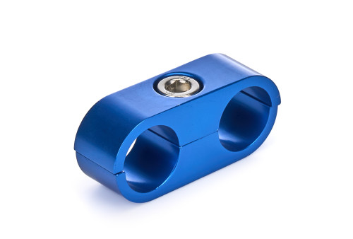Redhorse Performance 730-06-06-1 Hose / Tube Separators, 730 Series, Two 6 AN Holes, Aluminum, Blue Anodized, Each