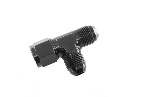 Redhorse Performance 828-04-2 Fitting, Adapter Tee, 828 Series, 4 AN Female Swivel x 4 AN Male x 4 AN Male, Aluminum, Black Anodized, Each