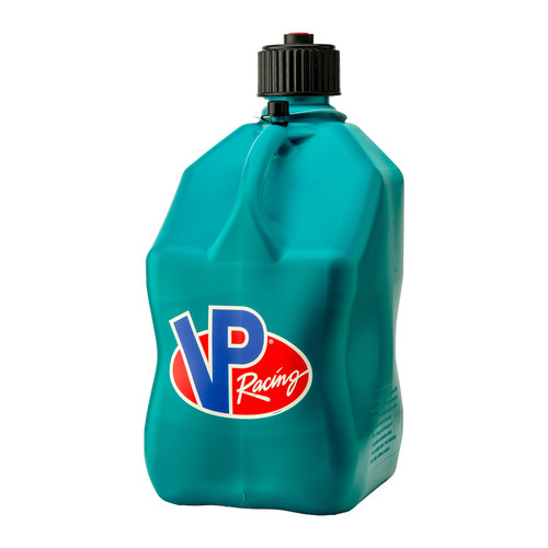 VP Racing 3622-CA Utility Jug, 5.5 gal, 10.5 x 10.5 x 21.25 in. Tall, O-Ring Seal Cap, Screw-On Vent, Square, Plastic, Caribbean Blue, Each
