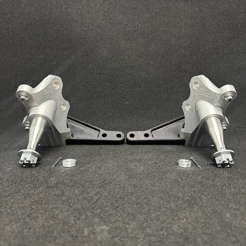 TRZ 326-MUS-41 1979-4004 Mustang 4 in. Aluminum Drop Titanium Spindles for Spindle Mount Brakes, With Steering Arms, Pair