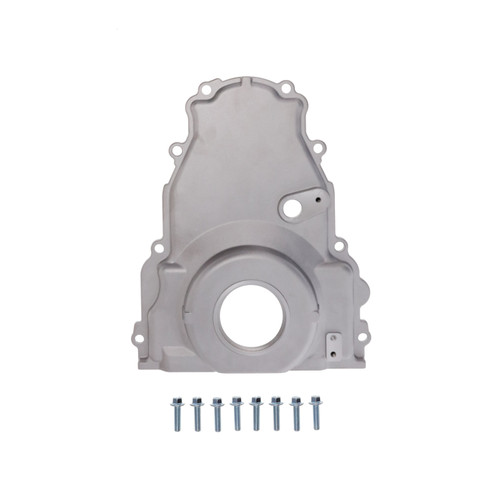 TSP 81066-1 GM LS Timing Cover w/ Cam Sensor Provision, 1-Piece, Aluminum, Natural, Each