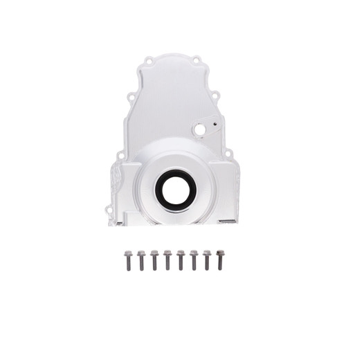 TSP 81066-3 GM LS V Series Timing Cover w/ Cam Sensor Provision, 1-Piece, Billet Aluminum, Natural, Each