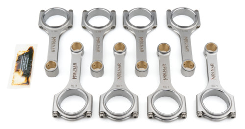 Molnar Technologies CH5700NLB-M8-A Small Block Chevy Connecting Rod, H-Beam, 5.700 in. Long, Bushed, 3/8 in. Cap Screws, ARP2000 Bolt, Billet Steel, Set of 8