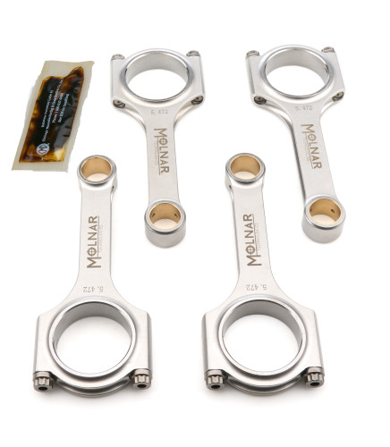 Molnar Technologies HH5472FFB-L4-A Connecting Rod, H Beam, 5.472 in. Long, 3/8 in. Cap Screws, ARP2000 Bolt, Billet Steel, Honda K-Series, Set of 4