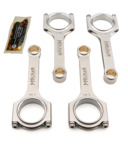 Molnar Technologies HH5984FFB-L4-A Connecting Rod, H Beam, 5.984 in. Long, 3/8 in. Cap Screws, ARP2000 Bolt, Billet Steel, Honda K-Series, Set of 4