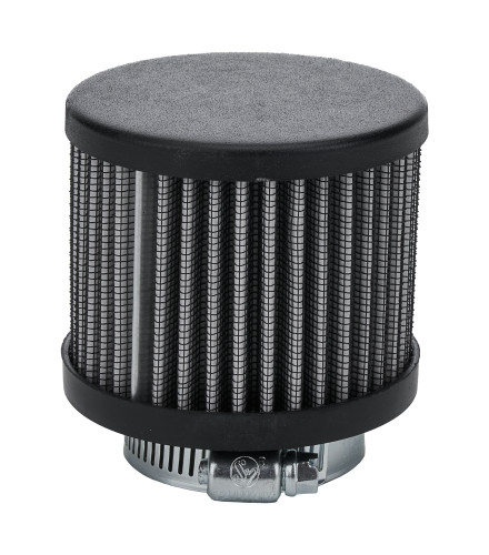 Allstar ALL36222 Breather, Clamp-On, Round, 1-1/2 in. OD Tube, Reusable, Steel, Black Powder Coat, Each