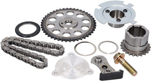 Cloyes 9-3679X5 Timing Chain Set, True Roller Chain, Single Roller, Crank Sprocket / Cam Sprocket / Tensioner Elimination Guide / Blockoff Plate / Reluctor / Thrust Bearing, Steel, GM GenV LT-Series, Kit