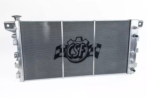 CSF Cooling 8095 Radiator, 34.75 in. W x 17.67 in. H x 1.65 in. D, Passenger Side Inlet, Driver Side Outlet, Aluminum, Polished, Ford Fullsize Truck 2015-25, Each