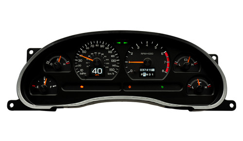 Dakota Digital RTX-99F-MUS-X Gauge Kit, RTX Series, Analog, Fuel Level / Oil Pressure / Water Temperature / Voltmeter / Speedometer / Tachometer, Black Face, Ford Mustang 1999-2004, Kit