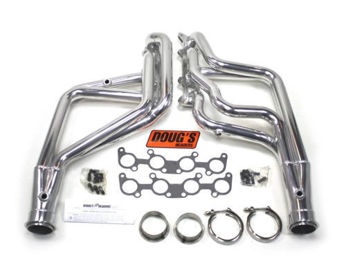 Dougs Headers D6652 Headers, Full, 1.75 in. Primary, 3 in. Collector, Gaskets / Hardware Included, Steel, Silver Ceramic, Ford Coyote, Ford Mustang 1965-73 / Ford Maverick 1970-77, Pair