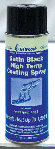 Eastwood 10393Z Paint, High Temperature Coating, Ceramic Urethane, Satin Black, 11.75 oz Aerosol, Each