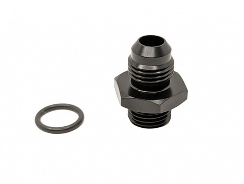 Fuelab Fuel Systems 72101 Fitting, Adapter, 6 AN Male to 6 AN Male O-Ring, Aluminum, Black Anodized, Each