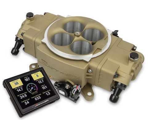 Holley 550-878 Fuel Injection, Super Sniper Stealth, Throttle Body, 870 CFM, Aluminum, Gold Anodized, Kit