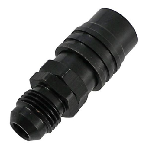 Jiffy-Tite 21406J Quick Release Adapter, 2000 Series, Straight, 6 AN Male to Quick Release Socket, Valve, FKM Seal, Aluminum, Black Anodized, Each