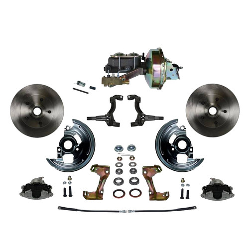 Leed Brakes FC1002-E1A1 Brake System, Power Disc Conversion, Front, 1 Piston Caliper, 11.000 in. Solid Rotors, Booster / Master Cylinder, Iron, Natural, GM A-Body / F-Body / X-Body, Kit