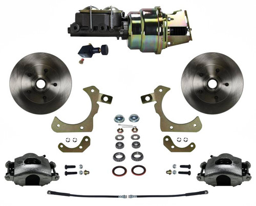Leed Brakes FC1010-K105 Brake System, Disc Conversion, Front, 1 Piston Caliper, 11.000 in. Rotors, Iron, Zinc Oxide, Master Cylinder, GM Fullsize Car 1955-58, Kit