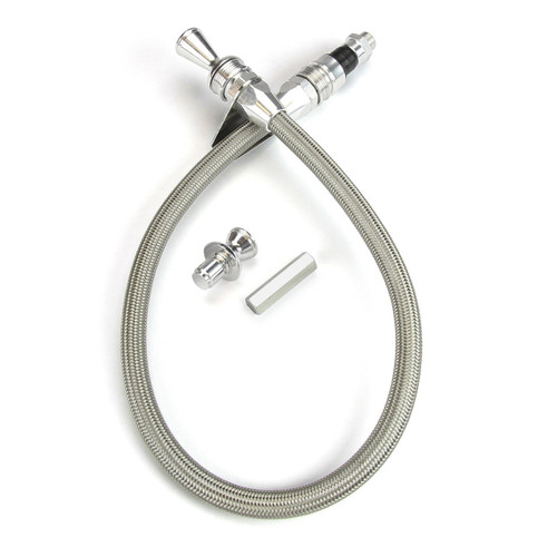 Lokar 1211144-36 Transmission Dipstick, Anchor-Tight, Locking, Firewall Mount, Flexible, Braided Stainless, Aluminum, Clear Anodized, TH350 / TH400, Each