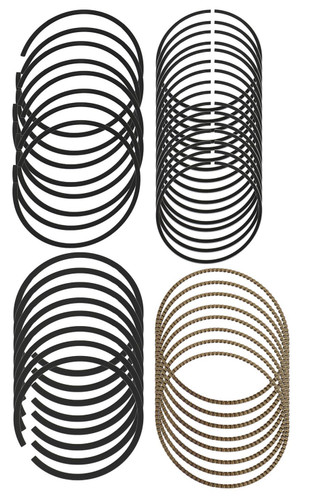 Mahle Pistons 4615SS-043 Piston Rings, Performance Serie, 4.615 in. Bore, File Fit, 0.043 x 0.043 x 3.0 mm Thick, Standard Tension, Ductile Iron, Plasma Moly, 8-Cylinder, Kit