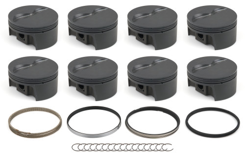 Mahle Pistons 930202635 Piston and Ring, PowerPak, Forged, Flat Top, 4.035 in. Bore, 1.250 in. Compression Height, 1.0 mm x 1.0 mm x 2.0 mm in. Ring Grooves, Minus 4.10 cc, Small Block Chevy, Kit