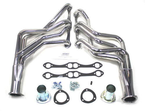Patriot Exhaust H8096-1 Headers, Full, 1.625 in. Primary, 3 in. Collector, Gaskets / Hardware / Reducers Included, Steel, Silver Ceramic, Pair