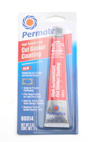 Permatex 80014 Gasket Sealant, Cut Gasket Coating, High Temperature, 2 oz Tube, Red, Each