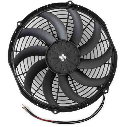 Proform 67060 Electric Cooling Fan, Ultra Performance, Puller, 14 in. Fan, 2740 CFM, 12V, Curved Blade, 15.125 x 14.75 x 3 in. Thick, Plastic, Each