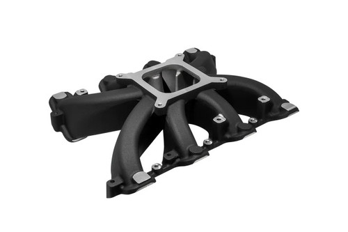 Professional Products 52052 Intake Manifold, Hurricane, Square Bore, Single Plane, Cathedral Port, Aluminum, Black Paint, GM LS-Series, Each