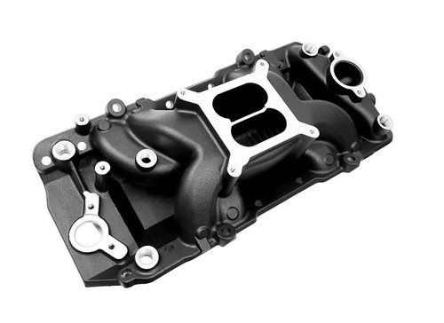 Professional Products 53041 Intake Manifold, Crosswind, Square Bore, Dual Plane, Oval Port, Aluminum, Black Paint, Big Block Chevy, Each