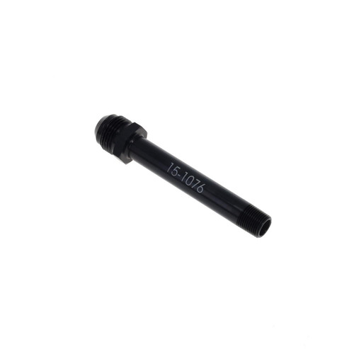 Peterson Fluid 15-1076 Extended Oil Inlet, Straight, 12 AN Male to 3/8 in. NPT Male, 5.5 in. Long, Steel, Black Oxide, Each