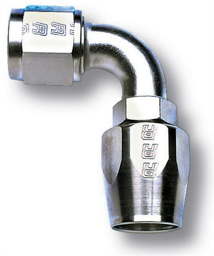 Russell 610191 Fitting, Hose End, Full Flow, 90 Degree, 12 AN Hose to 12 AN Female, Aluminum, Nickel Anodized, Each