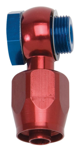 Russell 640230 Fitting, Adapter, Straight, 8 AN Male to 9/16-24 in. Thread Banjo, Aluminum, Blue / Red, Each