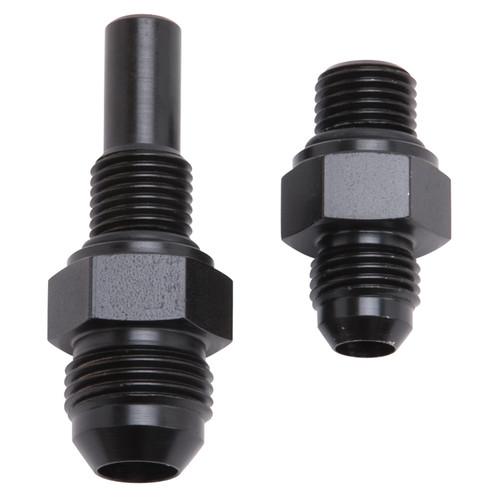 Russell 641400 Fitting, Transmission Adapter, Straight, 8 AN Male to 1/4 Male O-Ring, Aluminum, Black Anodized, 4L80E Transmissions, Kit